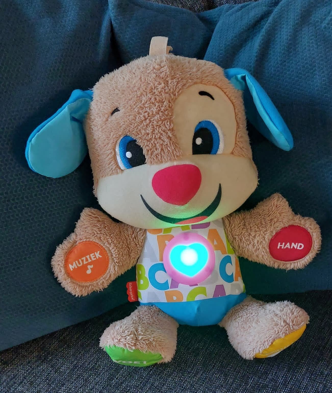 Fisher-Price Leerplezier Hondje (Nederlandstalig), Kinderen en Baby's, Ophalen, Zo goed als nieuw, Overige typen, Met licht