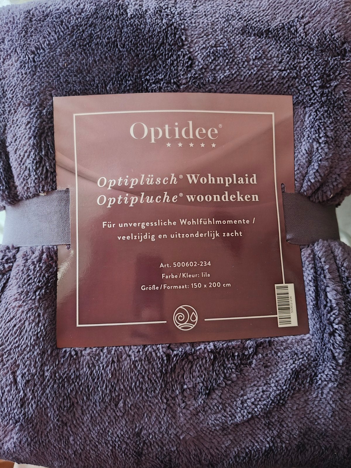 Optipluche woondeken van Optidee, Woondeken, Geschikt voor droger, Nieuw, Paars