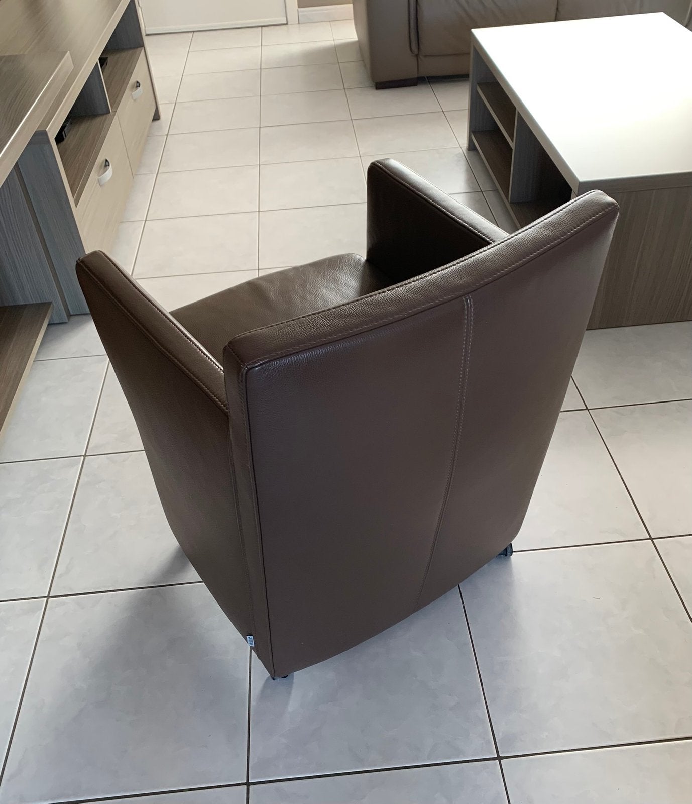 Eettafel zetels, Ophalen, Gebruikt, Bruin, Leer