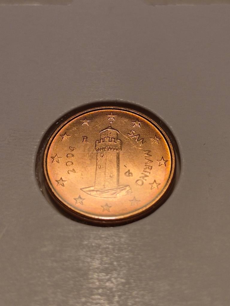 1 cent San Marino 2004 fdc, Ophalen, San Marino, 1 cent, Losse munt