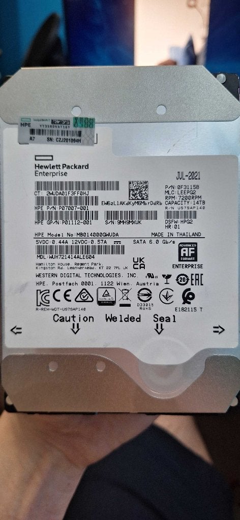 HDD 14 to WD entreprise, Computers en Software, Harde schijven, Ophalen, Intern, Gebruikt, Server