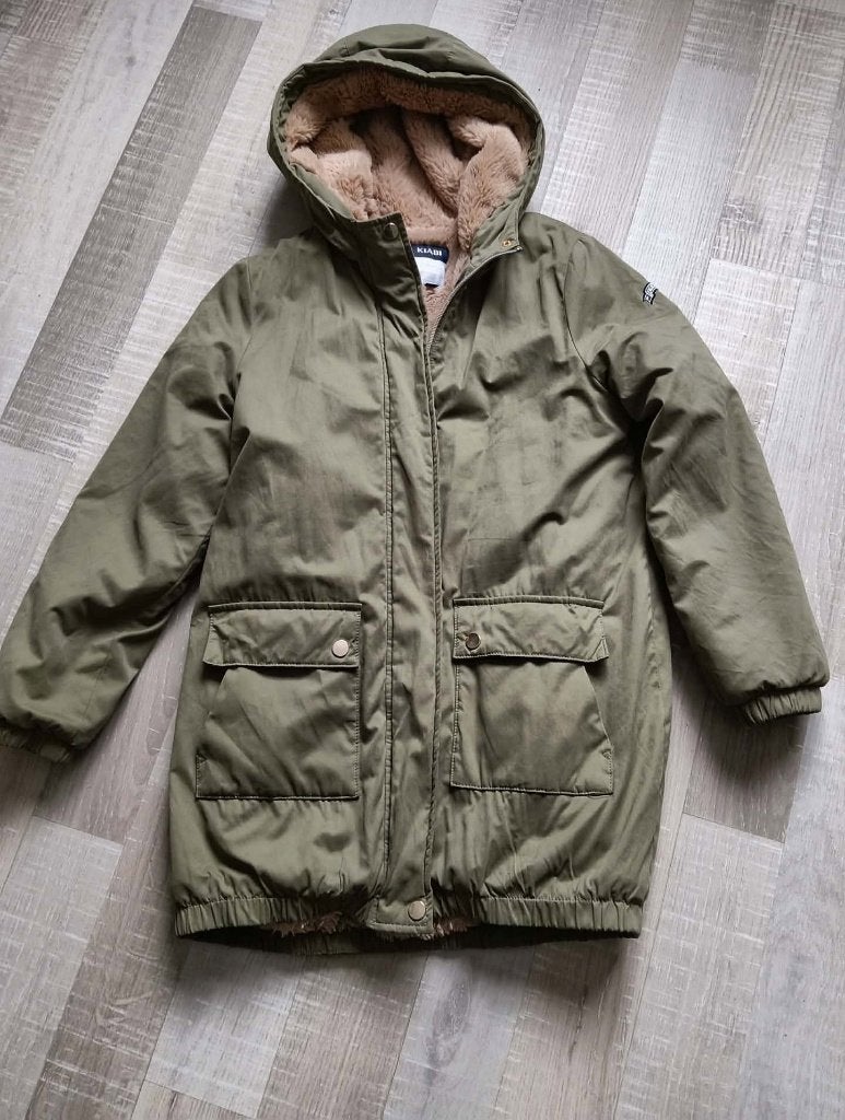 parka kaki /  veste d'hiver taille 146 - 152 Kiabi, Kiabi, Enlèvement ou Envoi, Comme neuf, Fille