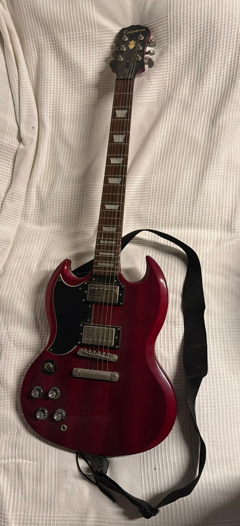 Linkshandige Epiphone electrische SG guitar, Muziek en Instrumenten, Snaarinstrumenten | Gitaren | Elektrisch, Ophalen, Zo goed als nieuw