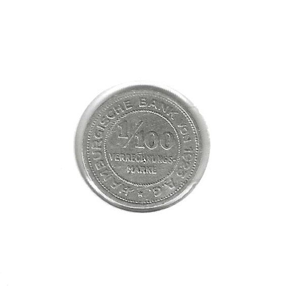 Duitsland (notgeld Hamburg), 1/100 Verrechnungsmarke 1923., Postzegels en Munten, Ophalen of Verzenden, Duitsland, Losse munt