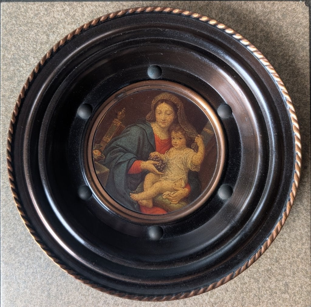 Vintage Wandbord - O.L.V. met de druiven (P. Mignard), Antiek en Kunst, Ophalen of Verzenden