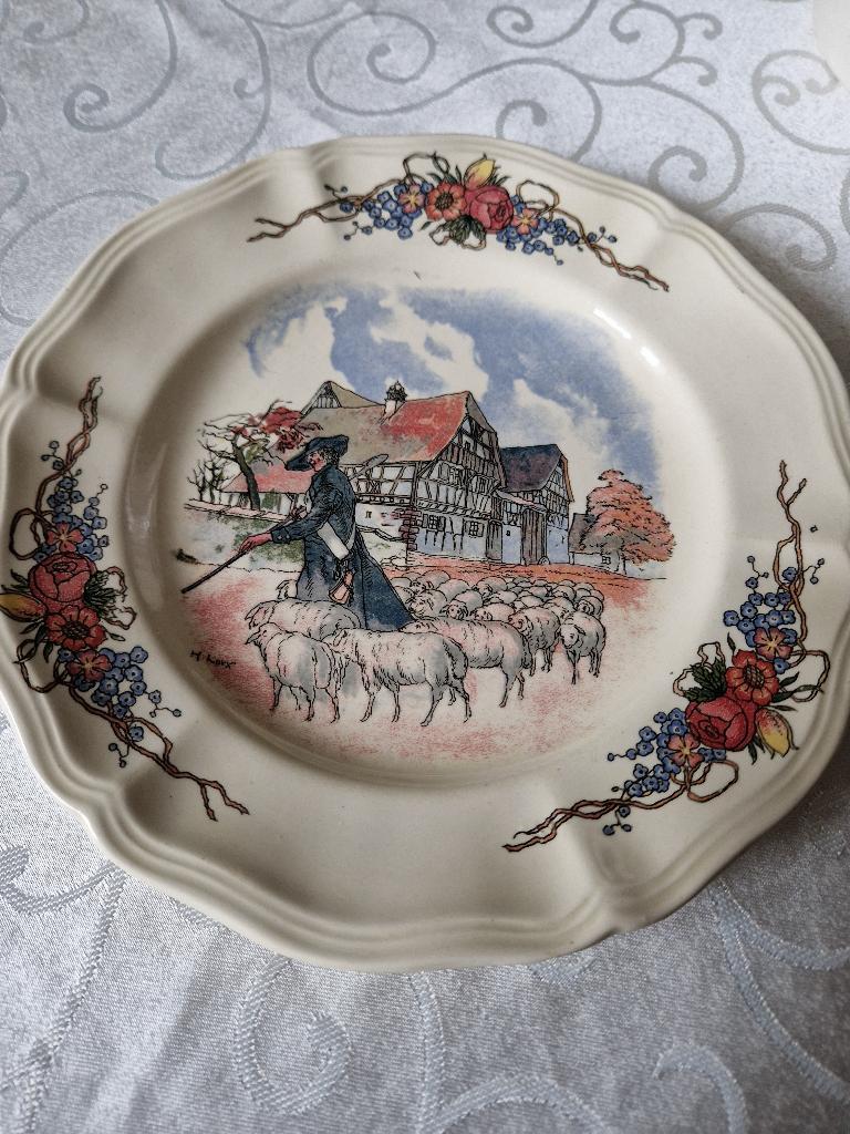 Assiette Sarreguemines Obernai, Antiek en Kunst, Ophalen of Verzenden