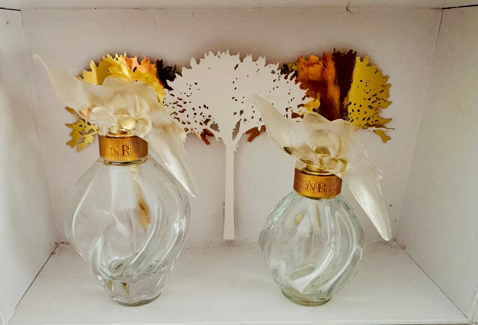L'Air du Temps verzamelset voor lege flessen - Nina Ricci, Verzamelen, Parfumverzamelingen, Gebruikt, Ophalen of Verzenden