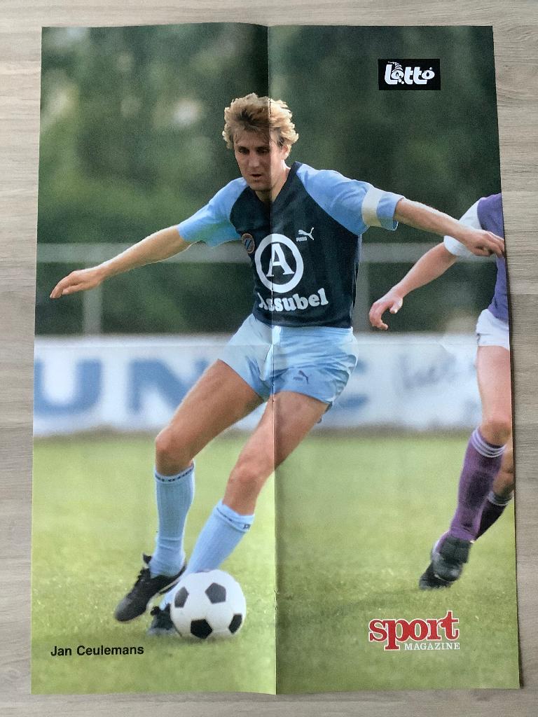 Poster Jan Ceulemans bij Club Brugge, Ophalen of Verzenden, Zo goed als nieuw, Poster, Plaatje of Sticker