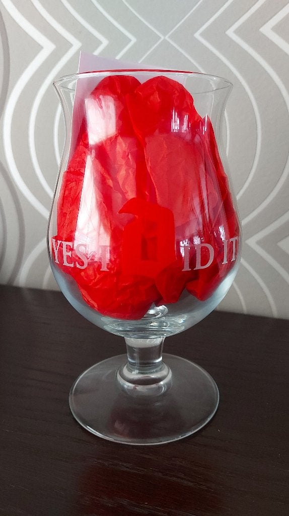 Duvel glas 'Yes I did it' 2018, Verzamelen, Ophalen of Verzenden, Bierglas