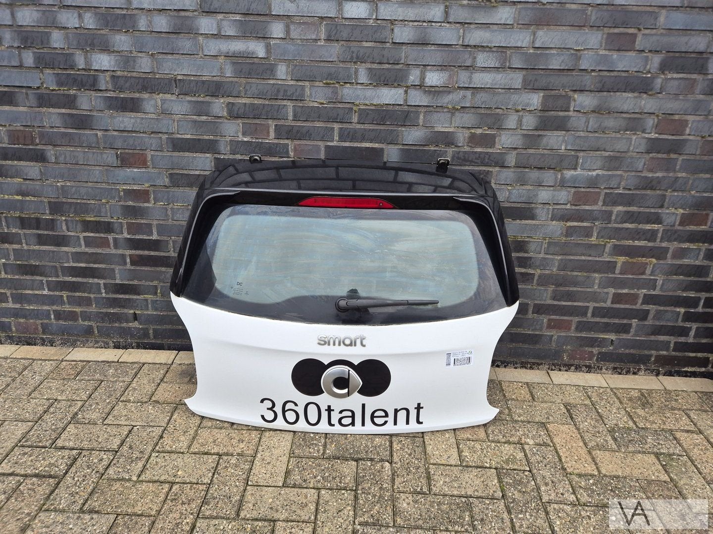 Smart Forfour 2013 - 2020 achterklep kofferklep wit en zwart, Arrière, -, Haillon arrière, Utilisé