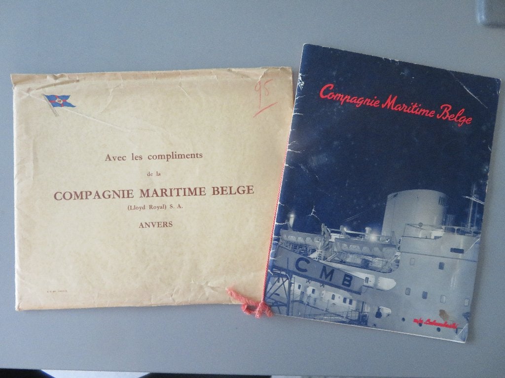 1950,s Enveloppe + Boek Compagnie Maritime Belge Congo Kongo, Ophalen of Verzenden, Zo goed als nieuw, Motorboot, Boek of Tijdschrift