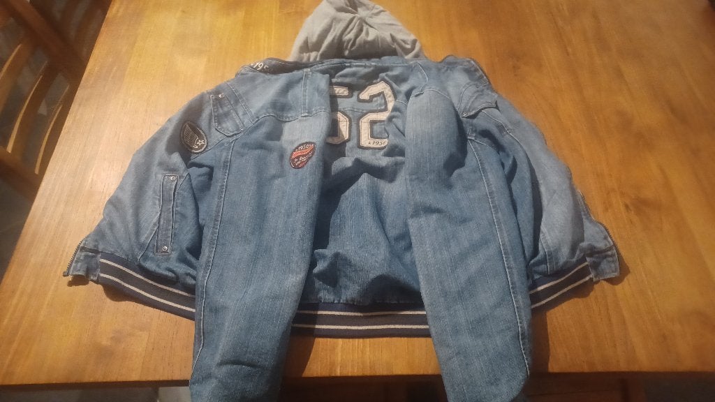 Veste en jeans avec pull, Kleding | Heren, Ophalen of Verzenden, Gedragen, Maat 46 (S) of kleiner, Meerkleurig