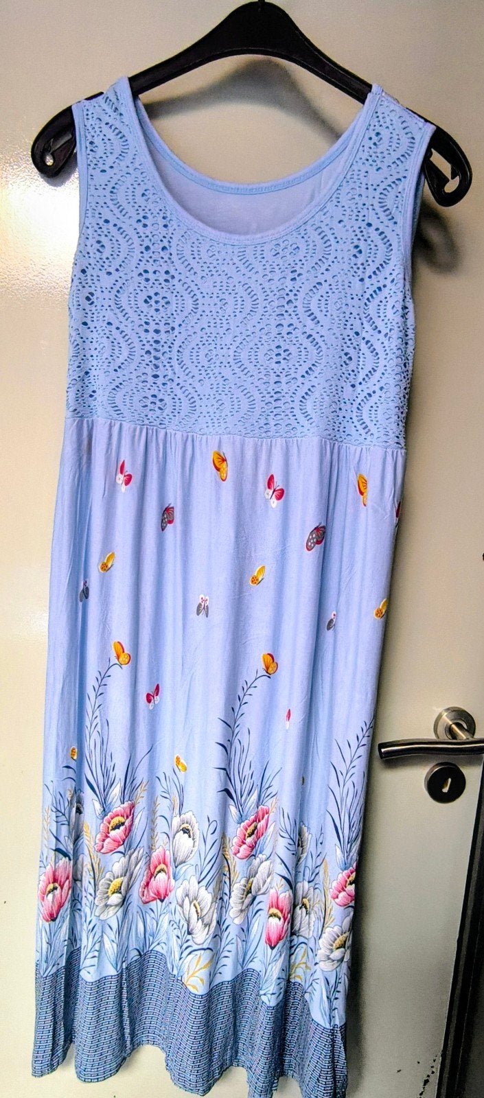 Lange jurk., Ophalen of Verzenden, Zo goed als nieuw, Blauw, Onder de knie