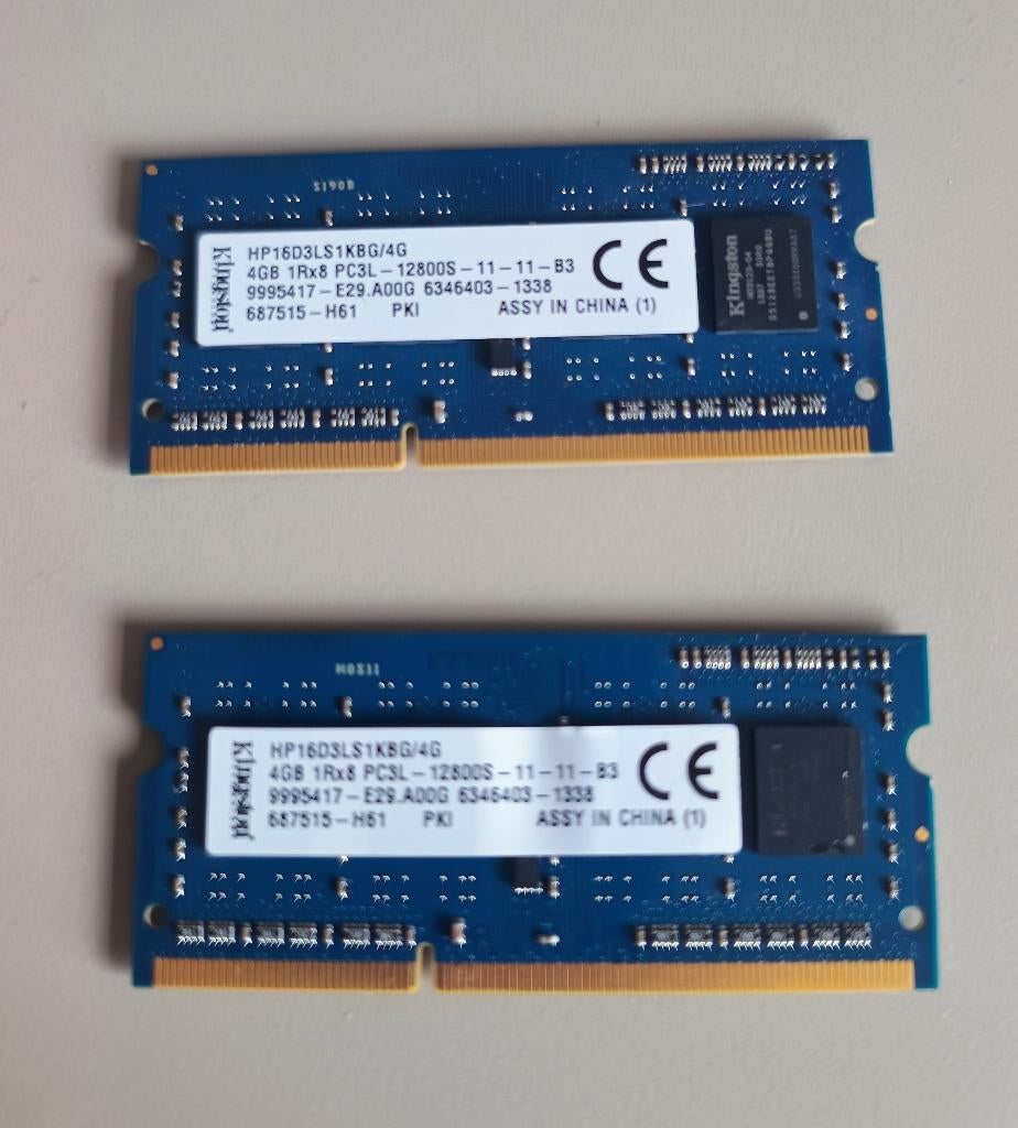 2x Ram geheugen Kingston 4gb ddr3., Computers en Software, RAM geheugen, Ophalen of Verzenden, Zo goed als nieuw, DDR3