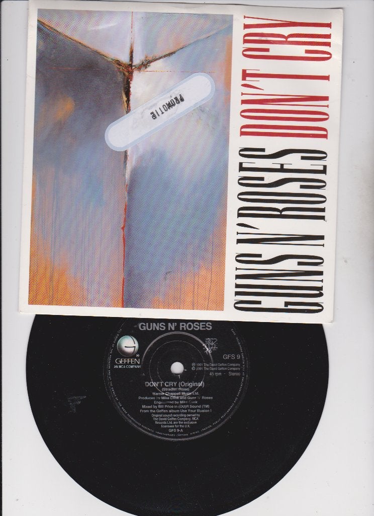 Guns N' Roses – Don't Cry  1991  nMINT  (Promosticker), Cd's en Dvd's, Vinyl Singles, Zo goed als nieuw, Rock en Metal, Beschermende buitenhoes