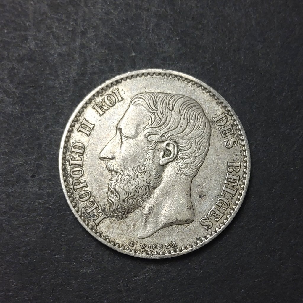 België 1 frank zilver Leopold II 1866 FR, Zilver, Ophalen of Verzenden, Losse munt, Zilver