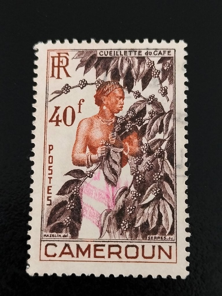 Cameroun 1954 - agriculture, cueilleur de café, Envoi, Autres pays, Affranchi
