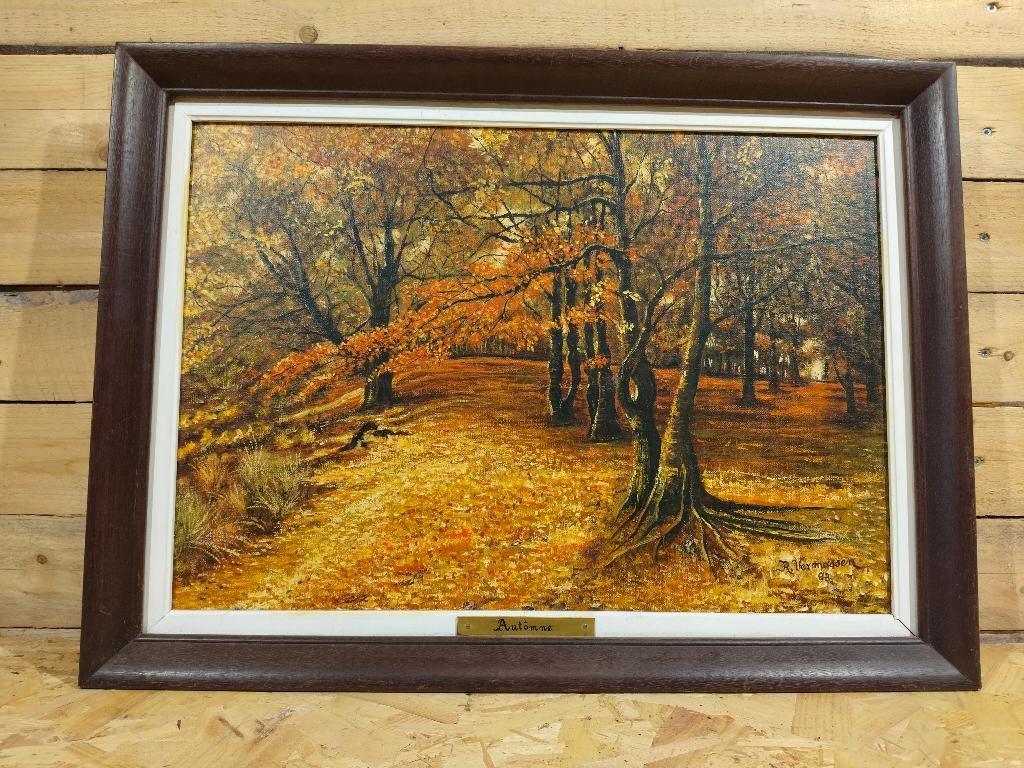 Tableau peinture – Huile sur toile encadrée., Ophalen