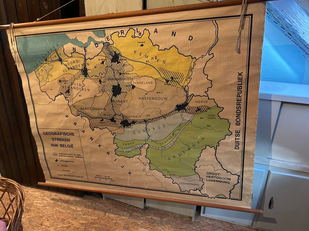 Oude schoolplaat geografie van België, Ophalen, Aardrijkskunde