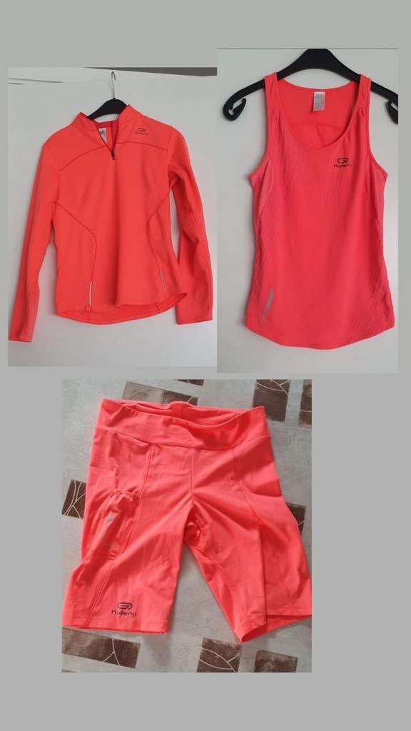 3-delige Kalenji Hardloopset (Sweatshirt, Top & Short), Sports & Fitness, Gymnastique, Rouge, Enlèvement ou Envoi, Comme neuf