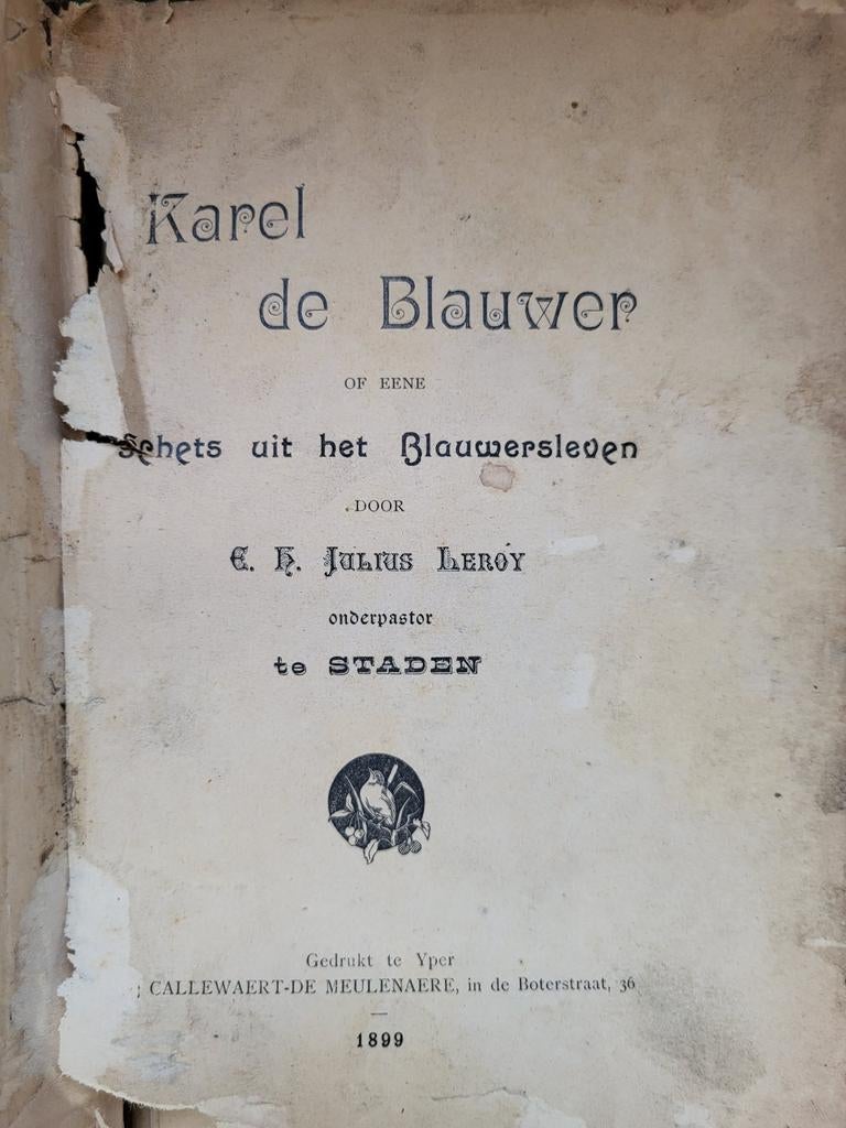 Jules Leroy - 1ste druk van Karel de Blauwer - 1899, Boeken, Ophalen of Verzenden, Gelezen