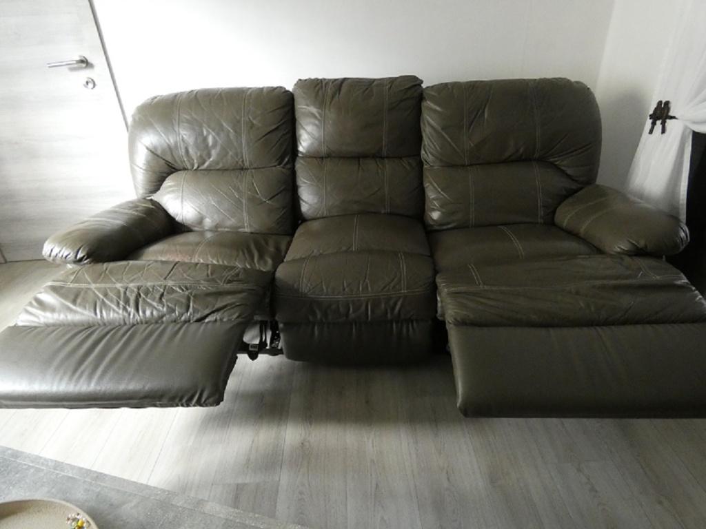 canapé cuir souple, Maison & Meubles, Canapés | Salons, 200 à 250 cm, Banc droit, Enlèvement, Utilisé