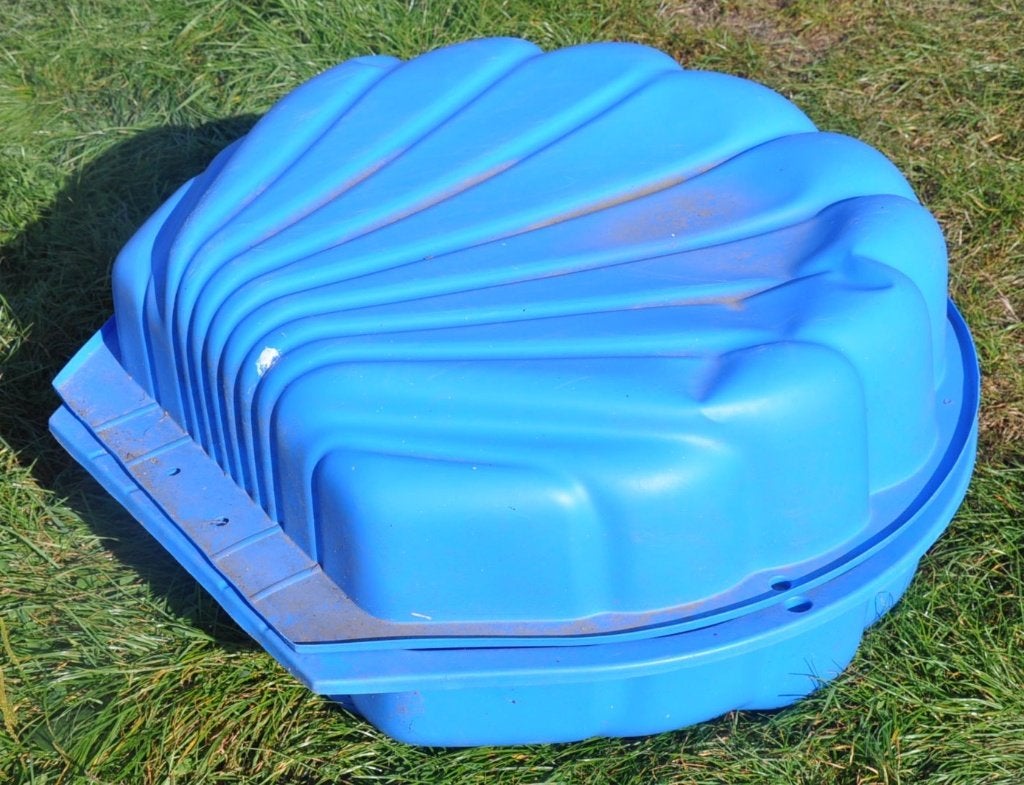 bac a sable coquille de jardin pour enfant plastique bleu, Kinderen en Baby's, Ophalen, Gebruikt
