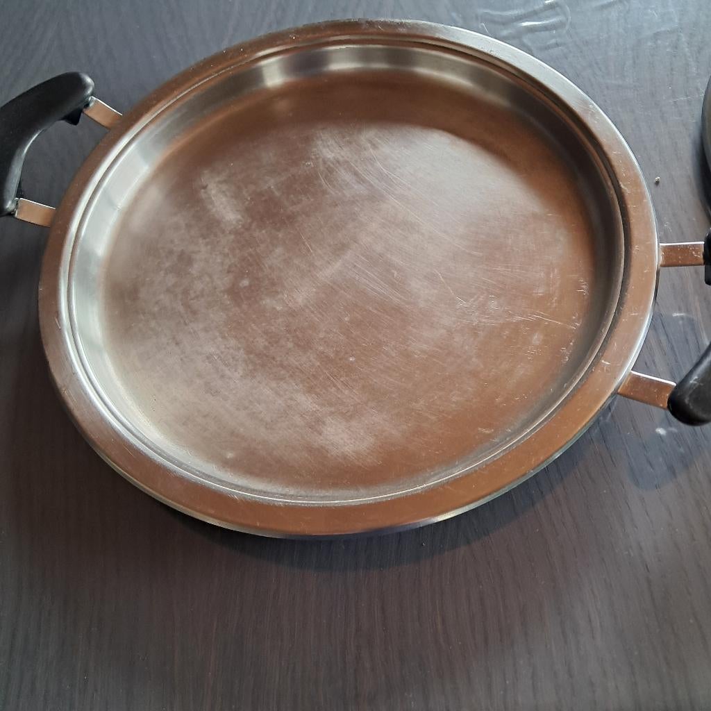 Pan met deksel AMC, Huis en Inrichting, Ophalen, Inox, Gebruikt, Keramische plaat