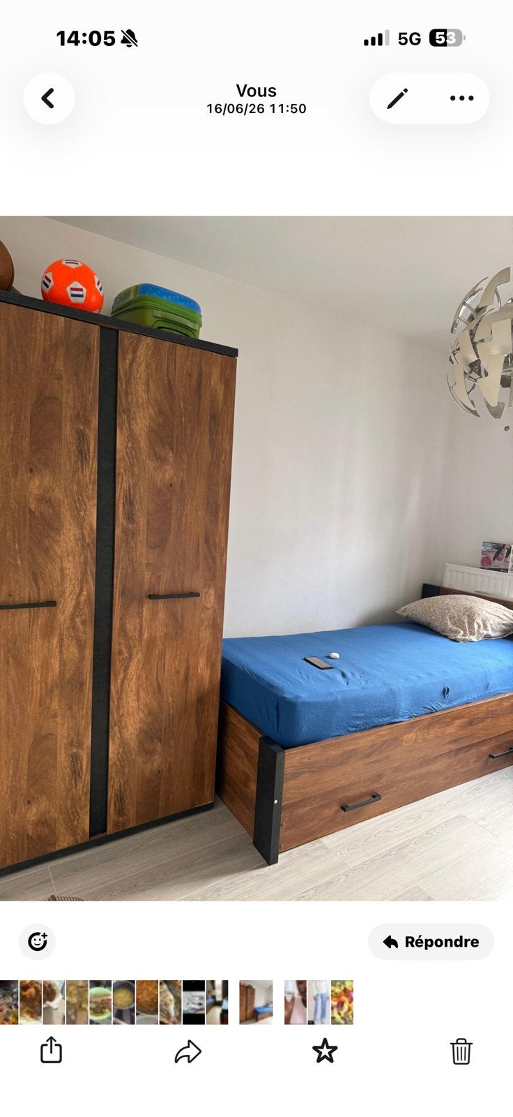 Chambre à coucher moderne complète à vendre – Excellent état, Ophalen, Zo goed als nieuw, Eenpersoons