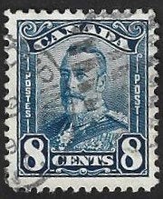 1 Postzegel Canada 1928 Koning George V, Enlèvement ou Envoi, Affranchi, Amérique du Nord