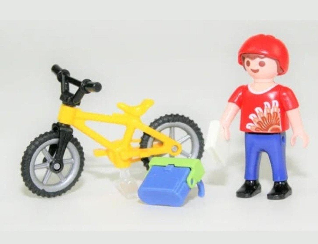 Playmobil jongen met fiets, Ophalen of Verzenden, Zo goed als nieuw