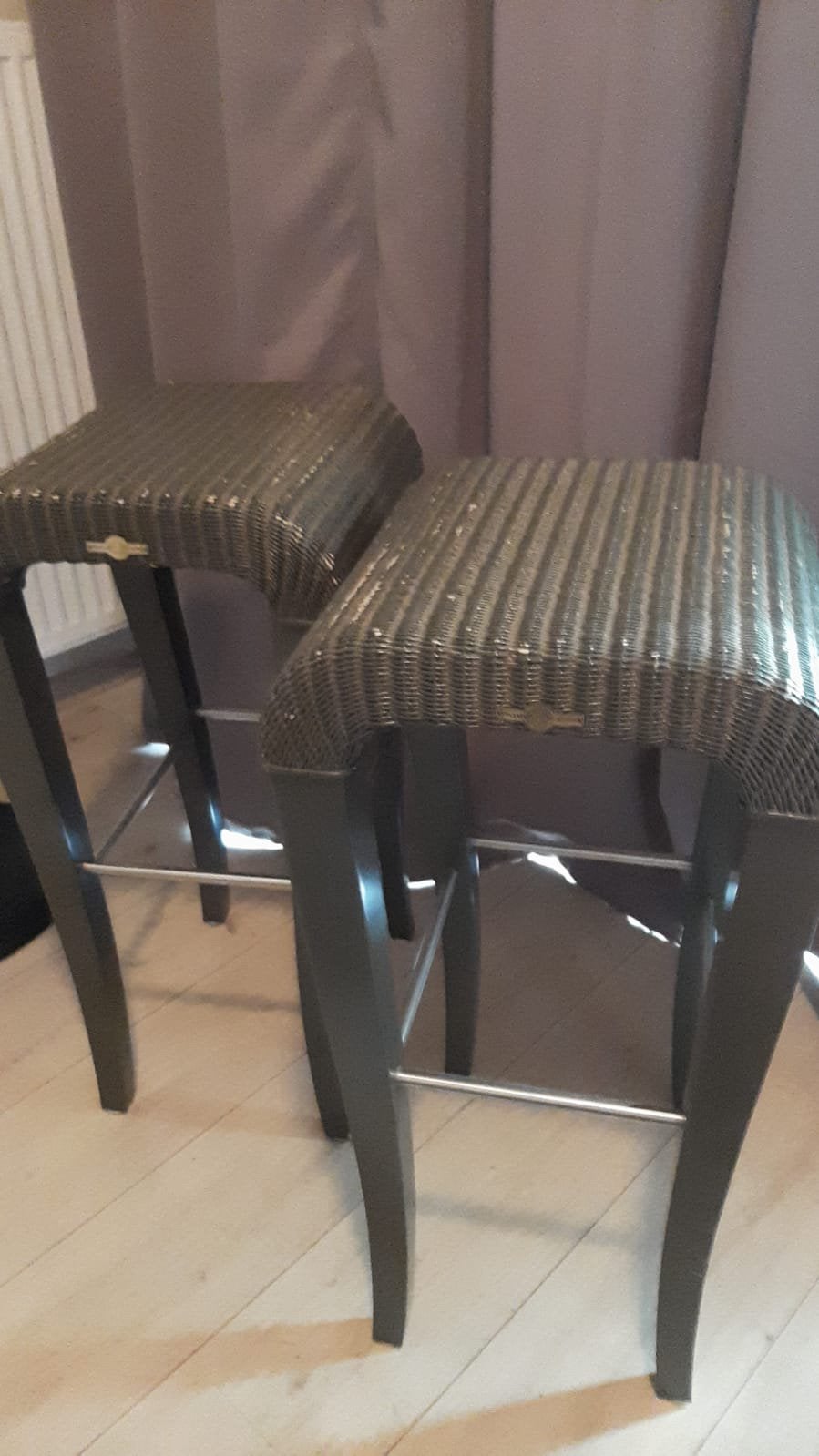 Vincent Sheppard loyd loom barkrukken 2 stuks, Avec repose-pieds, 2 tabourets, Enlèvement, Utilisé