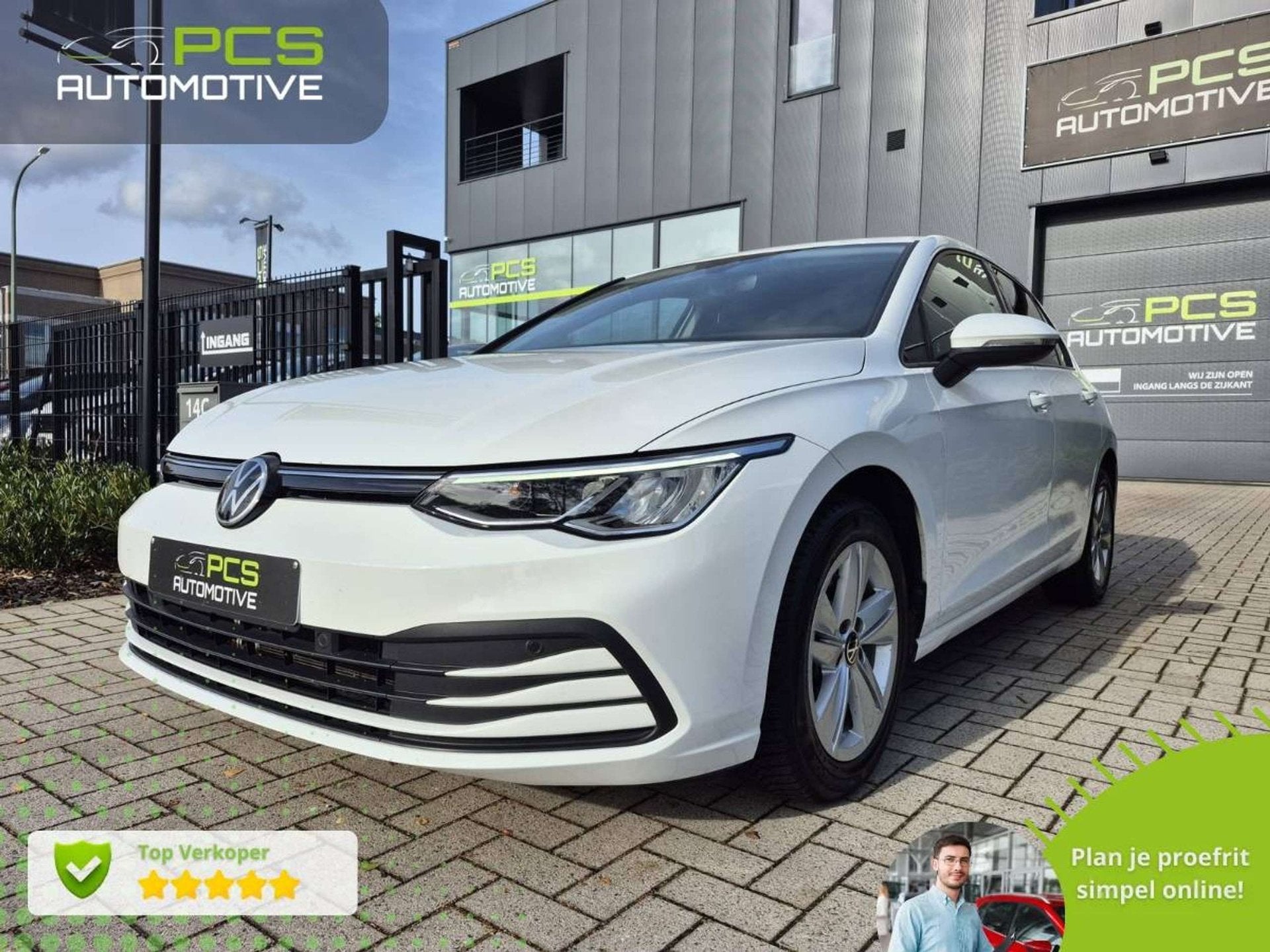 Volkswagen Golf 1.0 Hybride Aut / 91.000KM / 2021, Auto's, Automaat, Stof, Gebruikt, Wit