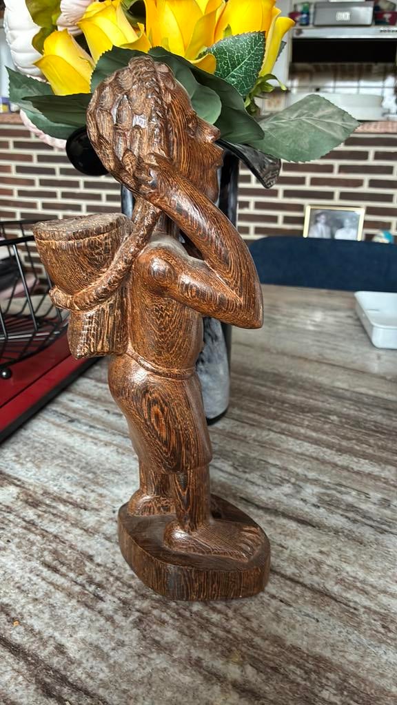 Belle statue africaine en bois, intacte, 30 cm de haut, Antiquités & Art, Enlèvement