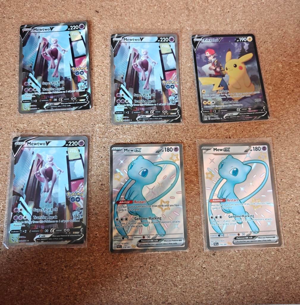 Pokémon kaarten (Pikachu, Mewtwo, Mew), Ophalen of Verzenden