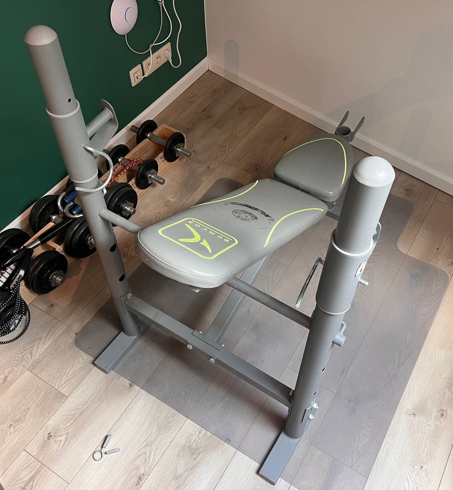 Halterbank Domyos, Sport en Fitness, Fitnessmaterialen, Ophalen, Zo goed als nieuw