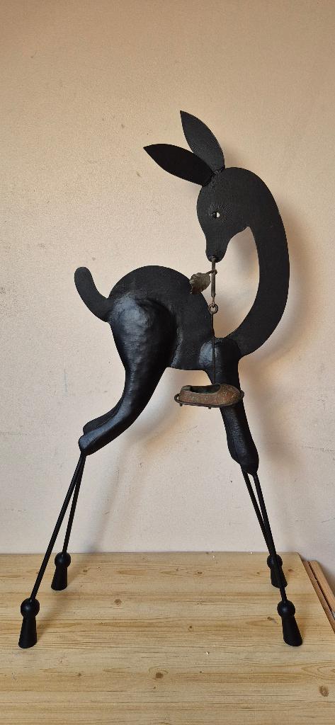 Sculpture biche av. cendrier sabot ou porte-plante/bougie, Enlèvement ou Envoi