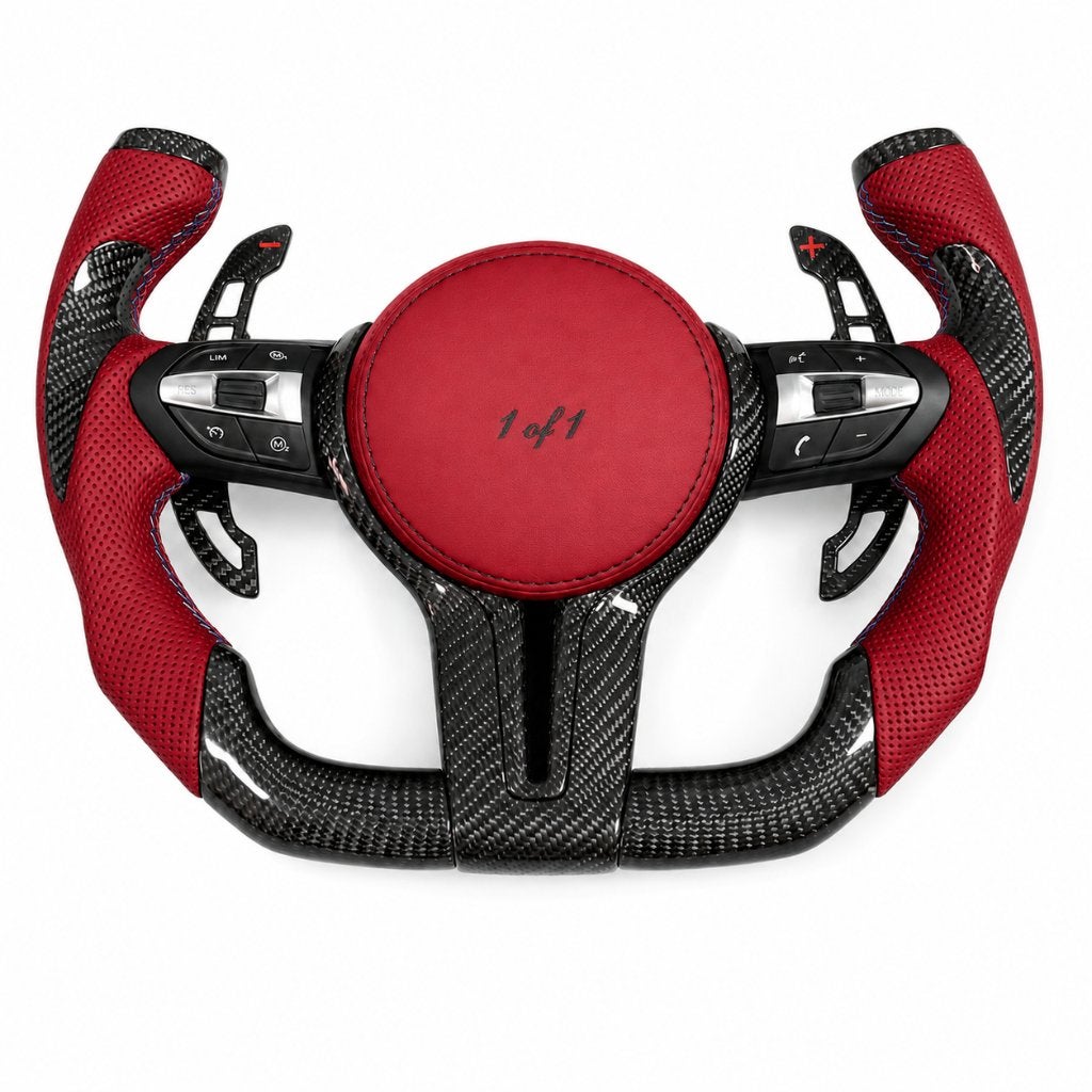 Volant yoke carbone cuir rouge BMW F et E, Enlèvement ou Envoi, Neuf, BMW