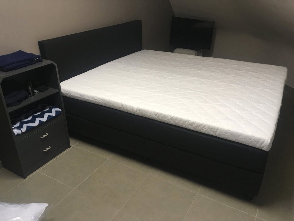 Boxspring (200x180), Enlèvement ou Envoi, Comme neuf, 180 cm, 200 cm