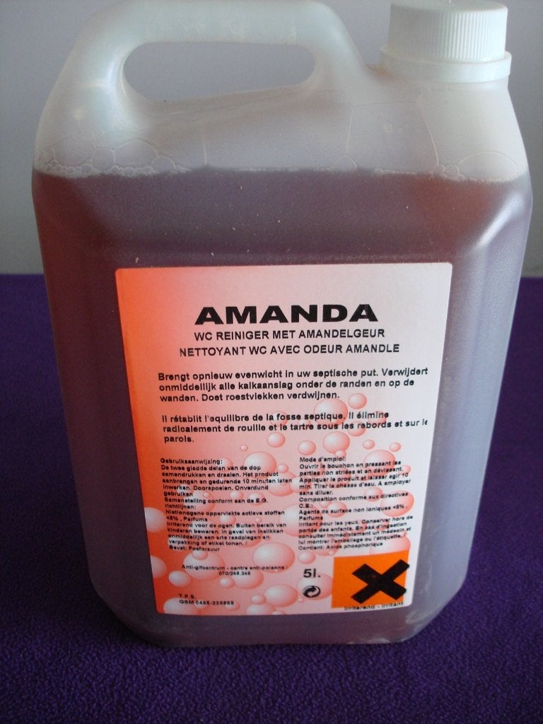 Industriële WC reiniger met amandelgeur Amanda 5 L., Maison & Meubles, Produits de nettoyage, Enlèvement, Produit de nettoyage