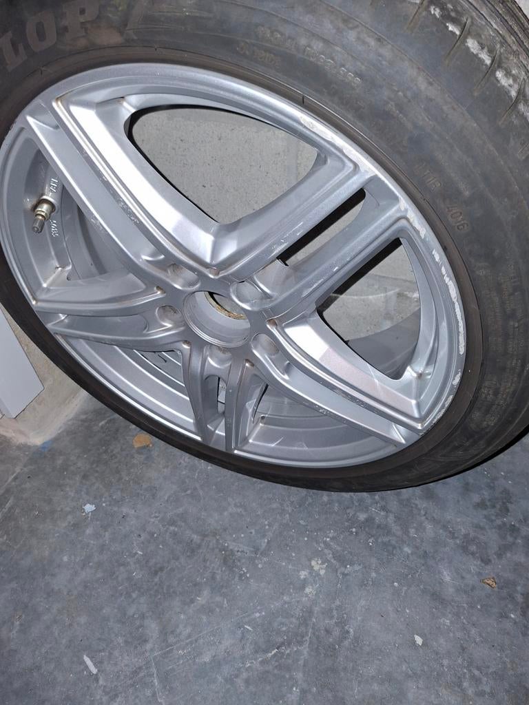 4 velgen met zomerbanden, Auto-onderdelen, Banden en Velgen, Ophalen, Gebruikt, Banden en Velgen, 17 inch