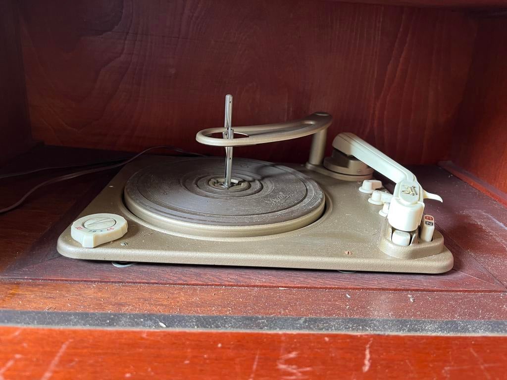Antieke Dual platenspeler met 40 platen, Antiek en Kunst, Ophalen