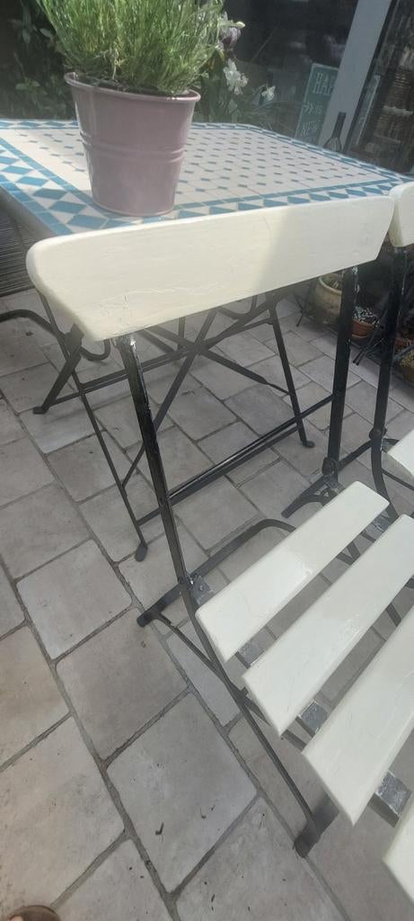 Antieken Bristo klapstoelen uit een brouwerij. Twee stuks., Tuin en Terras, Tuinsets en Loungesets, Ophalen, Gebruikt, Stoel, Tuinset