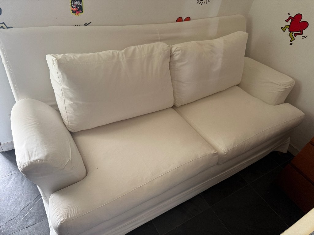 ruime 2 zit zetel wit en ook hoezen voor wit beige streep, Ophalen, Landelijk modern, 150 tot 200 cm, Tweepersoons