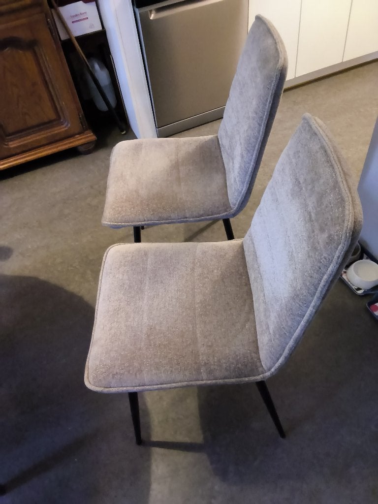 Stoelen, Huis en Inrichting, Ophalen, Zo goed als nieuw, Grijs, Stof