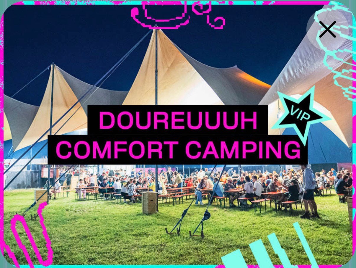 Dour festivalticket 5 dagen VIP + comfortabel kamperen, Eén persoon, Meerdaags