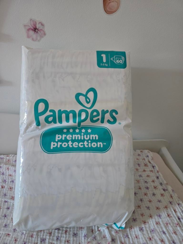 Pampers premium protection maat 1 nieuw 60 stuks, Kinderen en Baby's, Ophalen of Verzenden