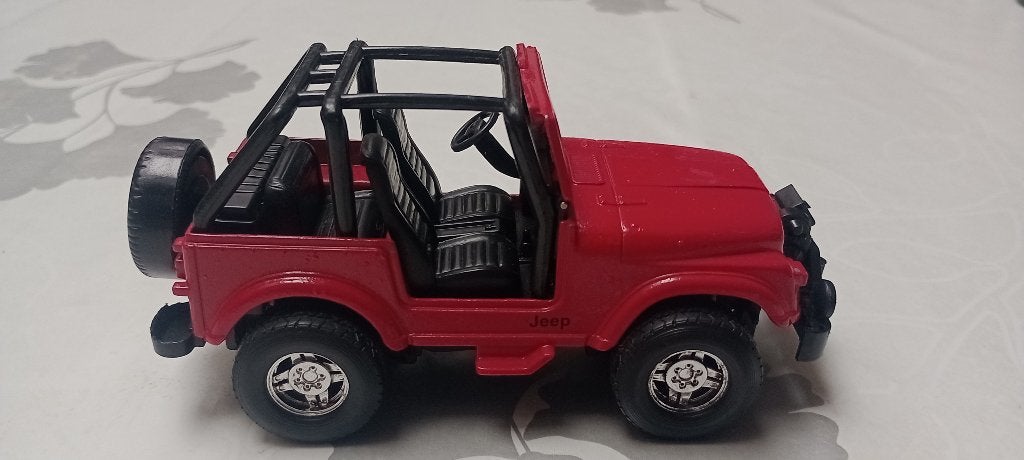 Jeep miniature rouge NewRay 1995 à friction - 16cm, Enlèvement ou Envoi, Voiture