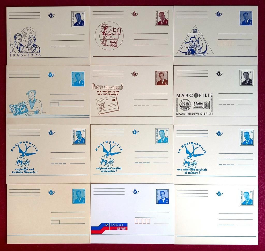 1996 Albert II - Cartes postales publicitaires 12 x 16 BEF, Envoi, Non oblitéré, Neuf