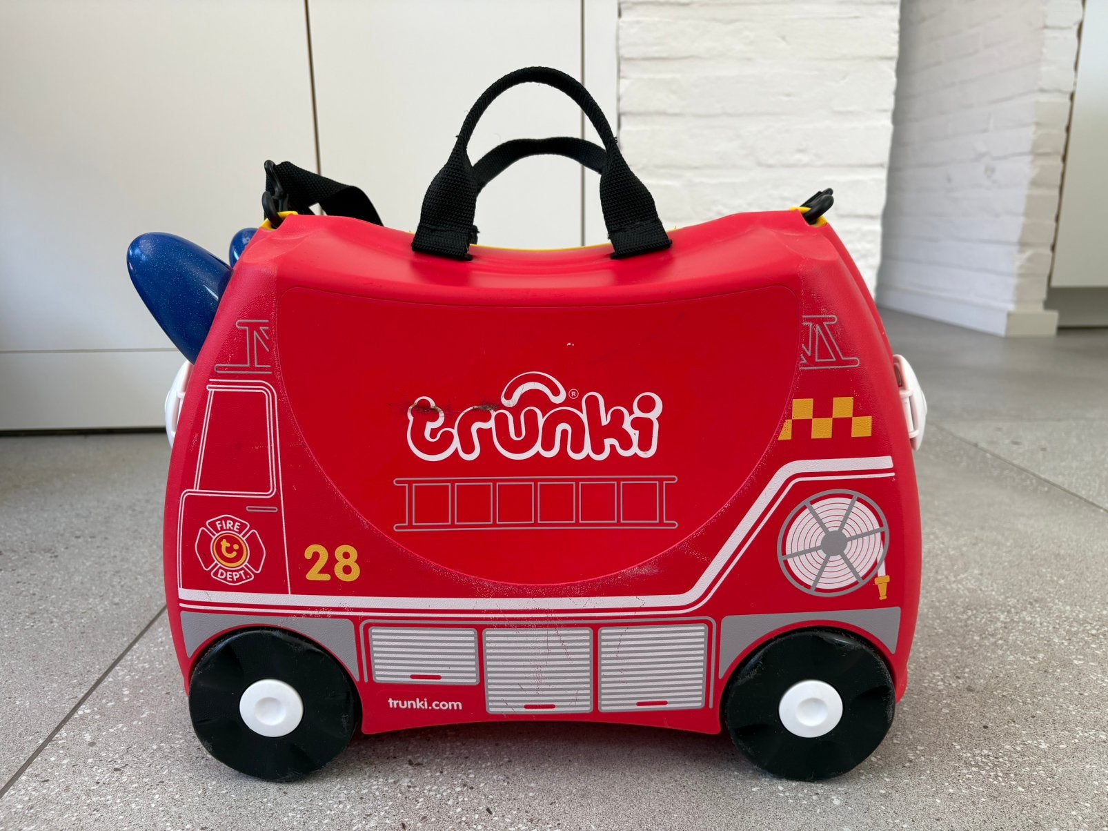Trunki brandweer kinderkoffer, Ophalen, Gebruikt, Rood, Wieltjes